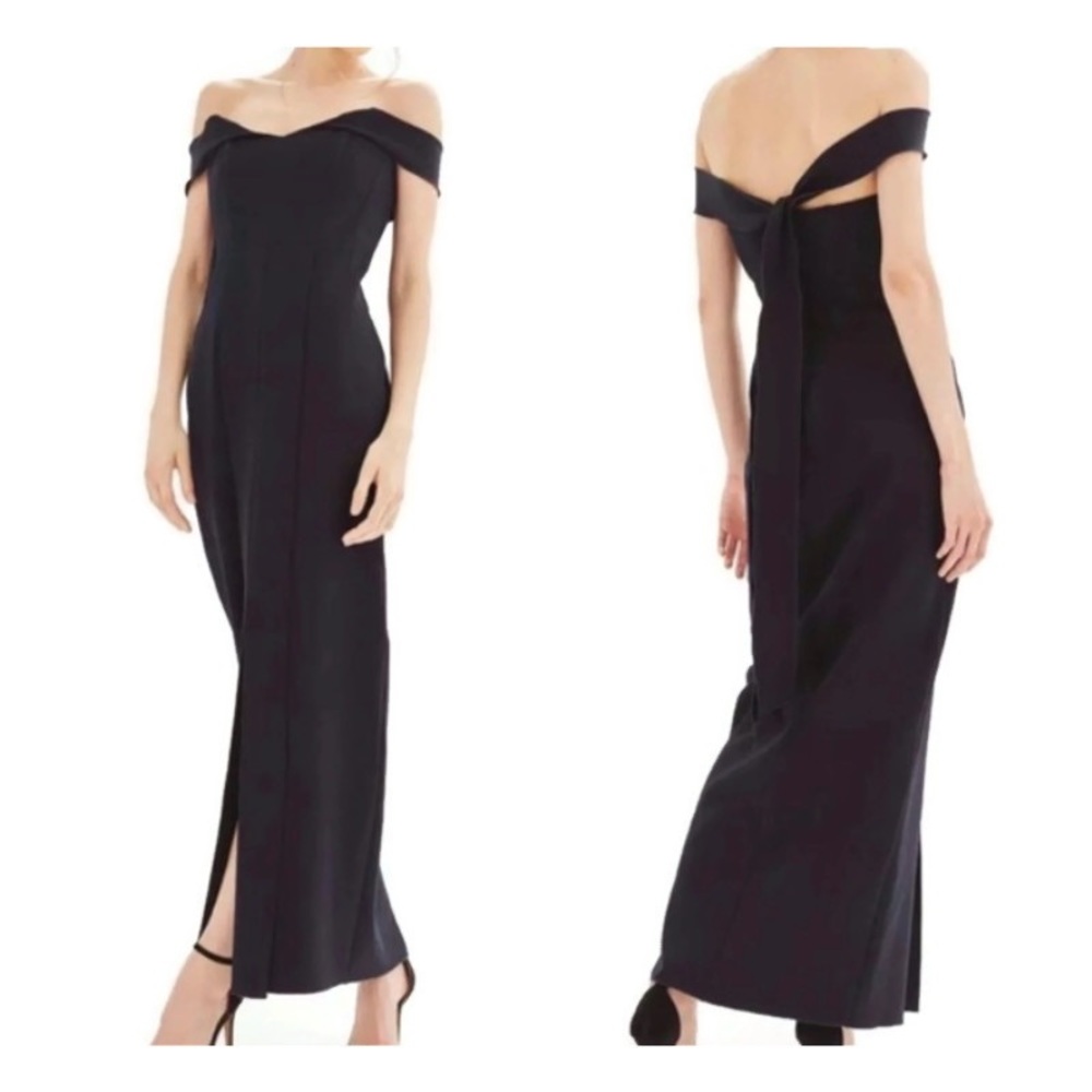 TOPSHOP OFF SHOULDER BLACK MAXI DRESS